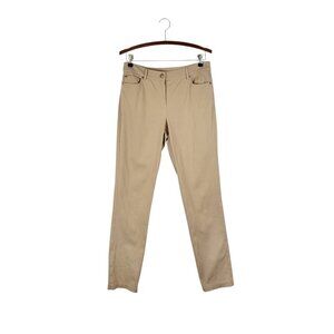 J McLaughlin Tan Jeans Slim Leg Mid Rise 5-Pocket Khaki Pants Womens Size 6